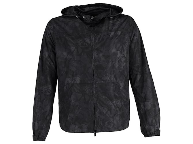 Valentino Garavani Giacca con cappuccio Valentino con stampa di farfalla in poliestere nero
