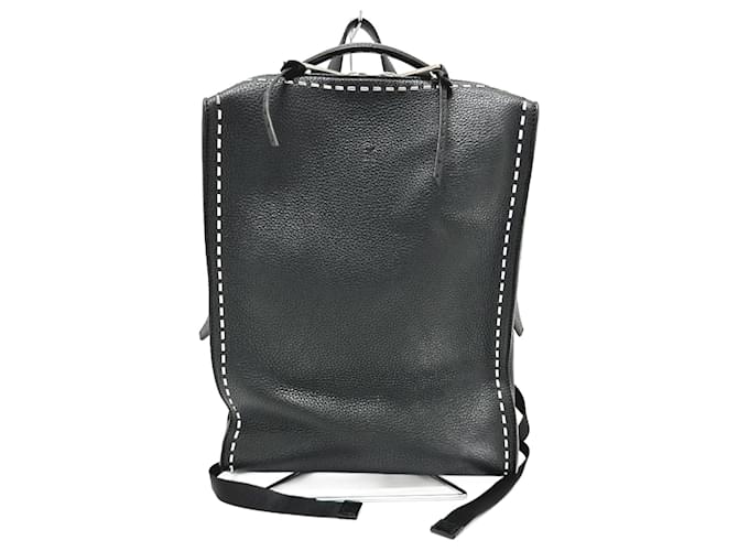 Zaino in pelle Fendi Selleria Line Nero