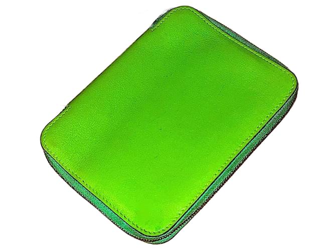 Agenda Globe Trotter in pelle Swift verde mela autentica Hermès