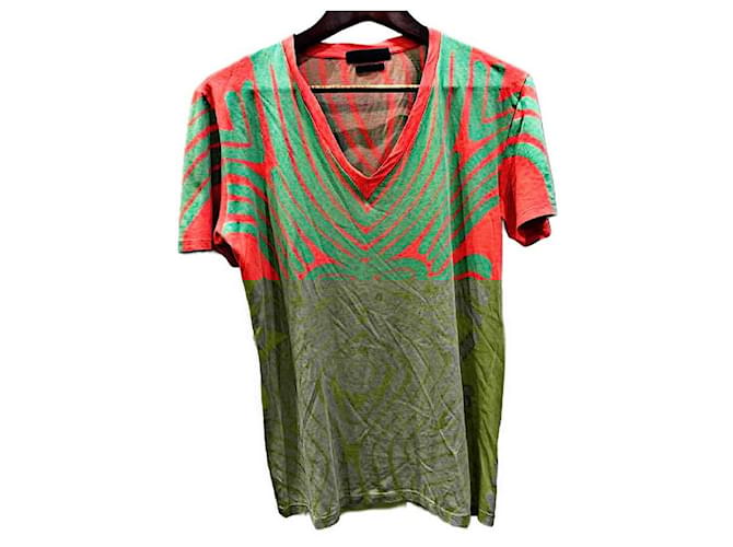 T-shirt a taglio basso con teschio astratto dell'archivio autentico di Alexander McQueen Multicolore