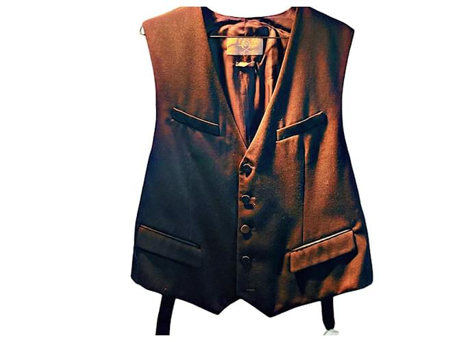 Gilet in lana nera della prima collezione autentica Alexander McQueen Archive Nero
