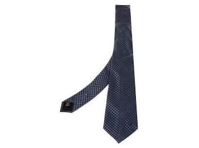 Cravatta in seta blu navy Micro Damier Louis Vuitton