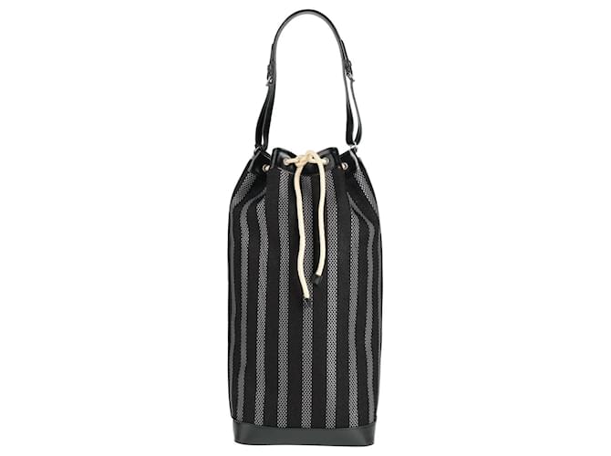 Borsa a secchiello lunga Saint Laurent Nero Grigio antracite