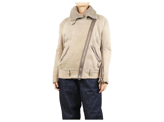 Acne Giacca da aviatore marrone chiaro - taglia UK 8