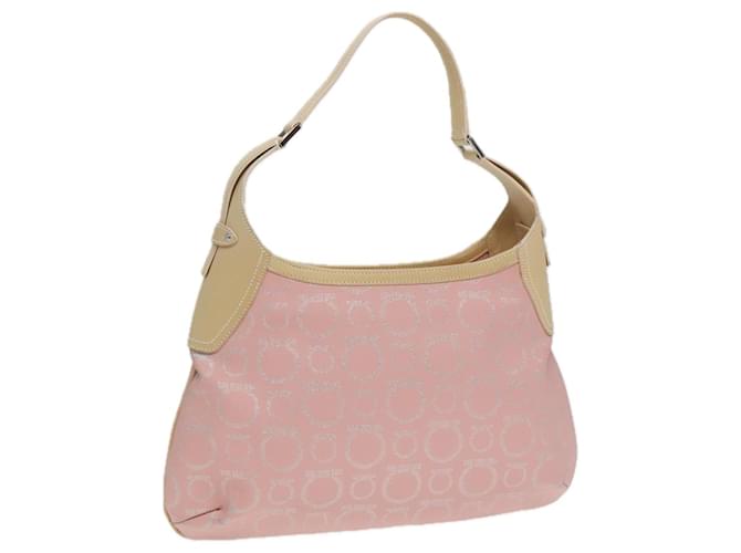 Borsa a spalla Salvatore Ferragamo in PVC pelle argento rosa Auth 88273