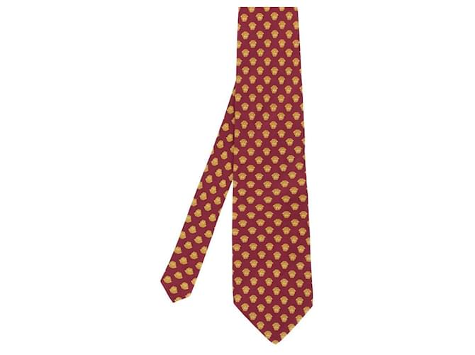 Cravatta in seta Medusa Bordeaux Gianni Versace - Anni 2000 D'oro Bordò Sabbia