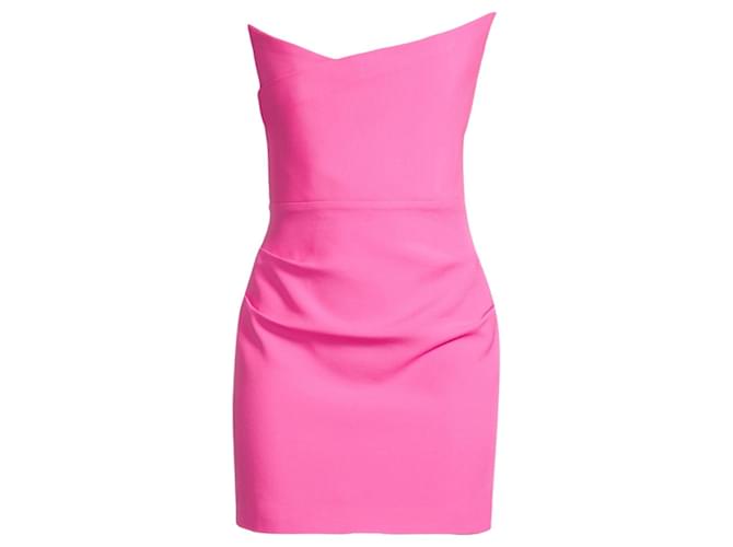 Abito mini asimmetrico senza spalline rosa Roland Mouret