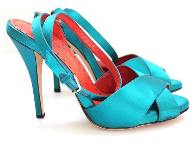 Tacchi in satin teal Yves Saint Laurent x Tom Ford Turchese