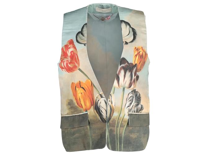 Stella Mc Cartney Canotta in seta multicolore con stampa floreale di Stella McCartney