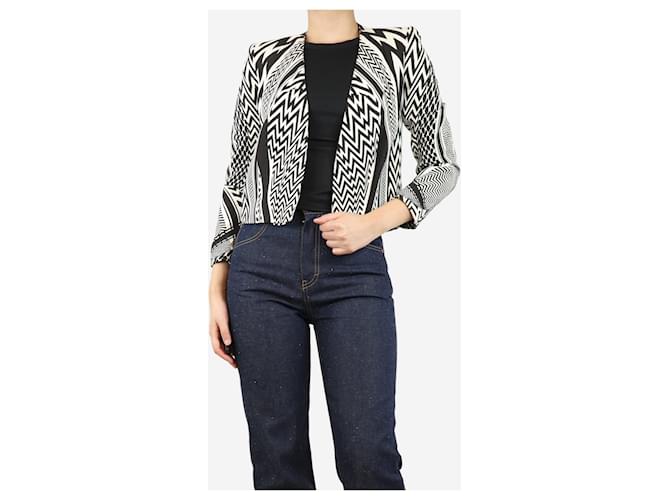 Givenchy Giacca stampata geometrica bianca e nera - taglia UK 10 Nero