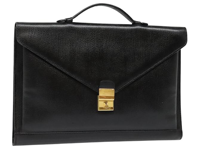BALLY Valigetta in pelle nera e dorata Auth bs18292 Nero D'oro