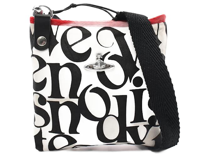 Borsa a spalla in tela JONES SQUARE di Vivienne Westwood Red Label Bianco