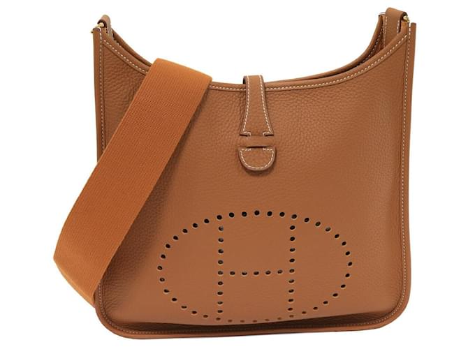 Borsa a spalla Hermès Evelyne 3PM in Taurillon Clemence D'oro
