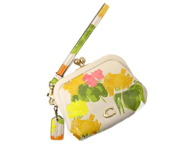 Portamonete in pelle con stampa floreale COACH