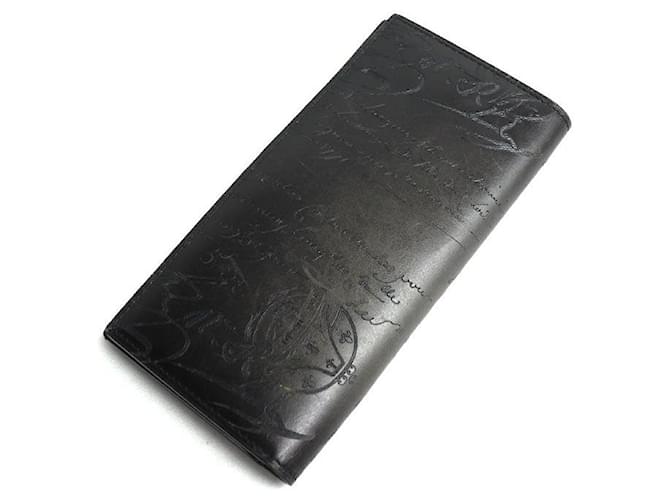 Portafoglio in pelle Berluti Scritto NERO GRIGIO