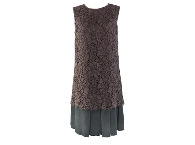 Abito in misto cotone, lana e angora Dolce & Gabbana marrone 40