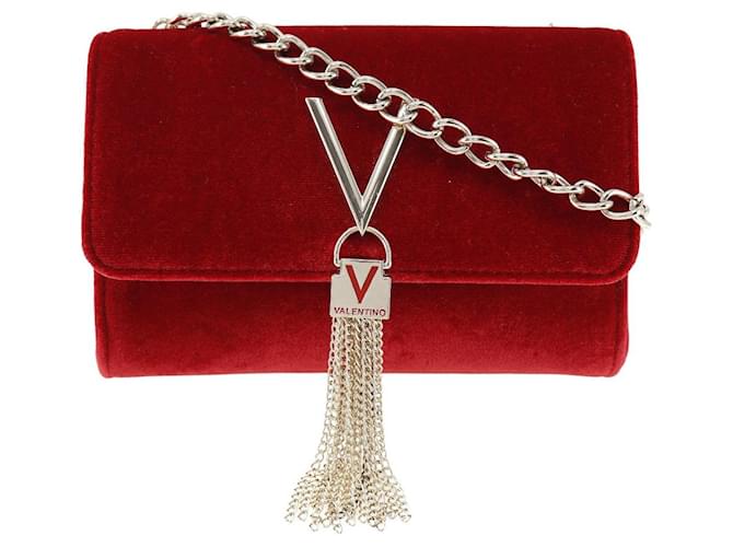 Borsa a Spalla Valentino Velvet Divina Rossa Rosso