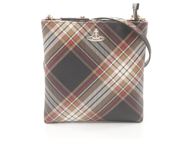 Borsa a spalla quadrata in pelle sintetica Vivienne Westwood Red Label Beige