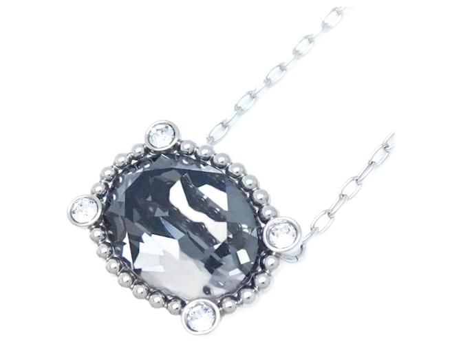 Collana in cristallo Swarovski placcata argento Nero