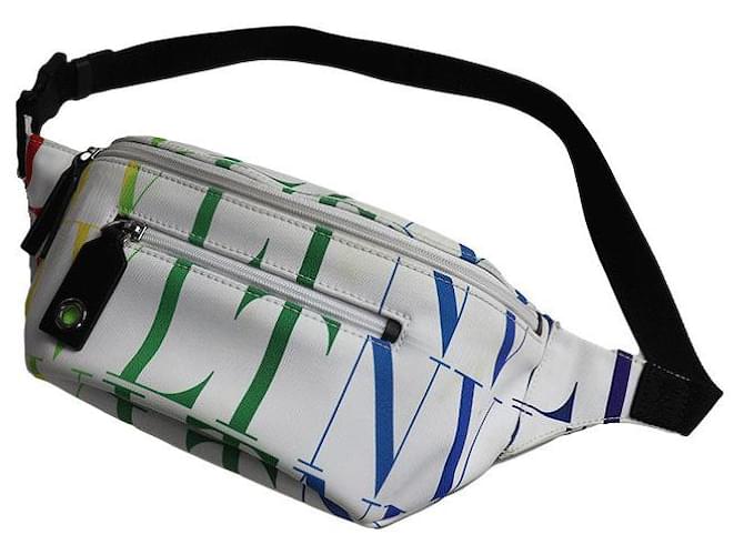 Borsa a tracolla in nylon con logo VLTN di Valentino