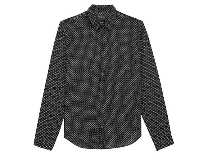 La nuova camicia in viscosa da uomo di The Kooples taglia L Nero
