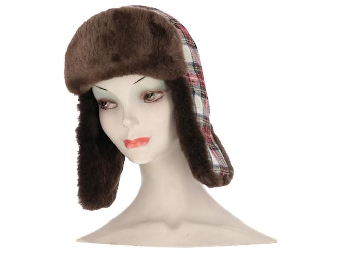 Autre Marque A.N.G.E.L.O. Vintage Cult Cappello Ushanka Tartan - Anni 2020 Bianco