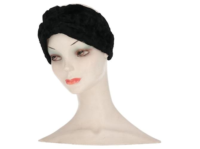 Autre Marque A.N.G.E.L.O. Vintage Cult Fascia per capelli in agnello persiano nero - Anni 2020