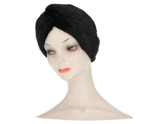 Autre Marque A.N.G.E.L.O. Vintage Cult Fascia in pelliccia nera - Anni 2020 Nero