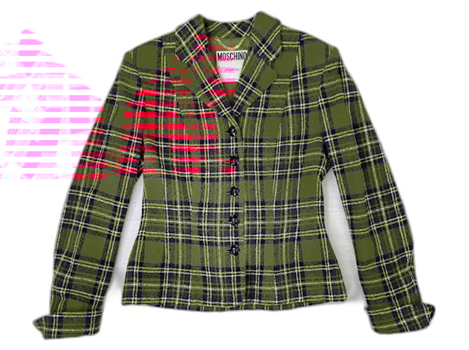 Giacca a quadri vintage Moschino Couture Rosso