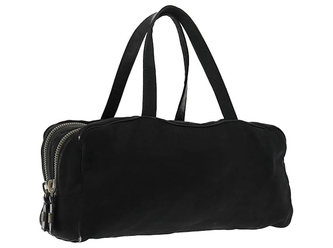 Borsa a mano FENDI in cotone nylon nero argento Auth ti2136