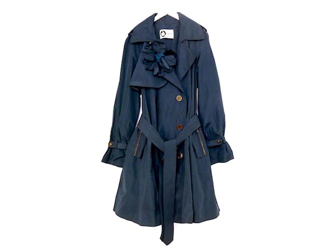 Cappotto trench svasato Corsage Lanvin Primavera 2005 FR46/UK18 Blu