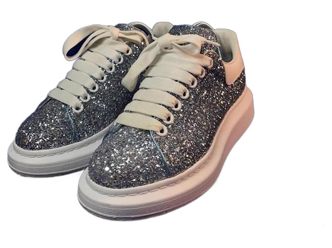 Sneakers Oversized Alexander McQueen Donna 38 Argento Bianco Turchese