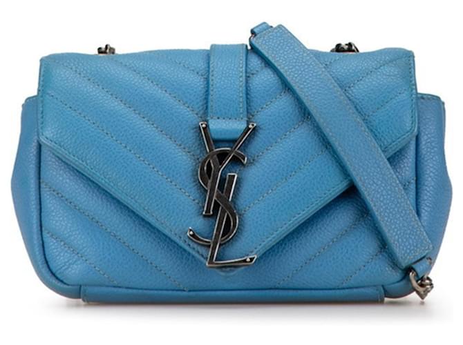 Borsa a Spalla Baby Chai Chain di Saint Laurent YSL Blu