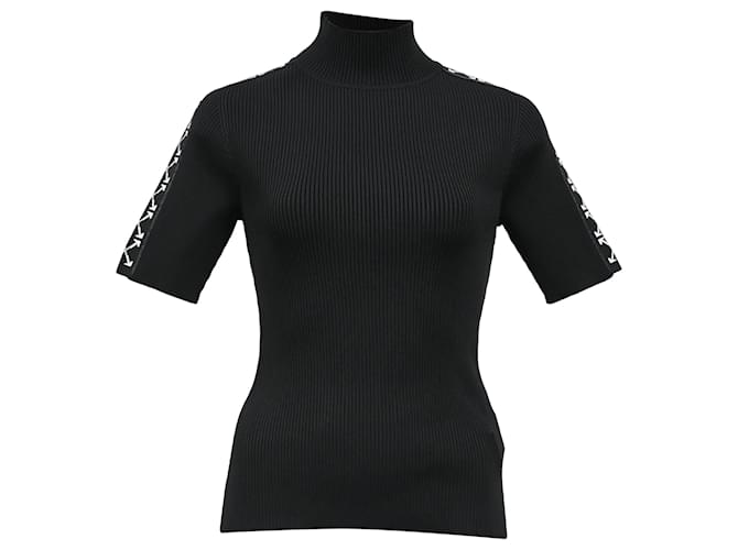 Off White Top a collo alto Off-White Bold Arrow Band in poliestere nero
