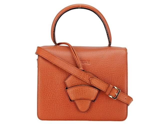 Borsa Loewe Barcelona in pelle arancione