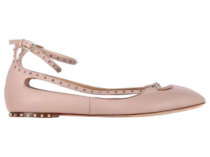 Valentino Garavani Ballerine Valentino Stardust Babe in pelle beige