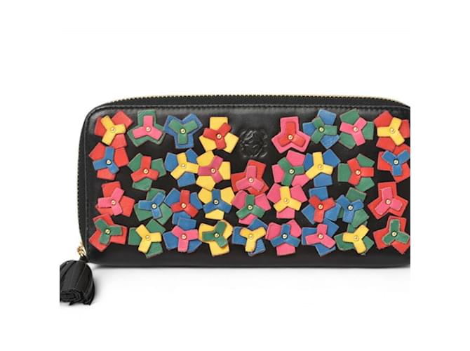 Portafoglio lungo in edizione limitata Loewe Nero Multicolore