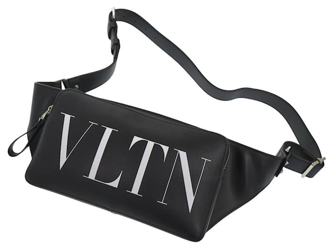 Borsa a vita in pelle nera Valentino Nero