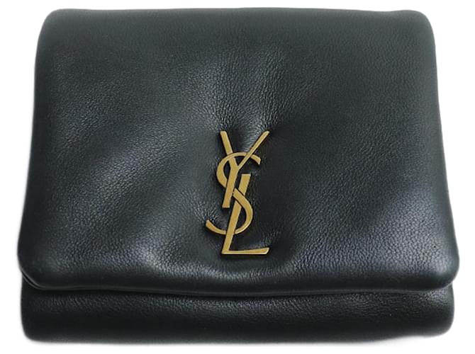 Portafoglio compatto Calypso Yves Saint Laurent Nero