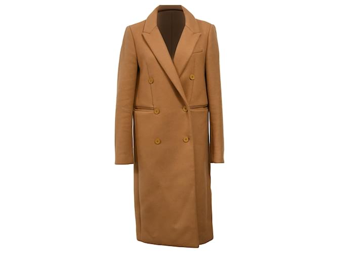 Cappotto midi doppiopetto Ba&Sh con tasche in lana marrone