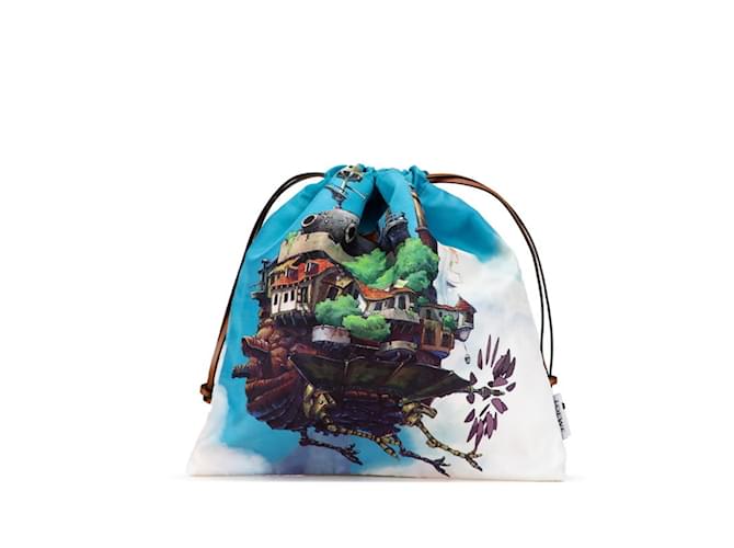 Pochette di collaborazione Loewe Ghibli Il Castello Errante di Howl Bianco Blu Multicolore