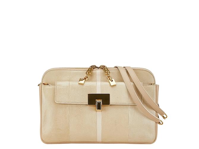 Borsa a Spalla Chloé Lucy Chain Beige Crudo