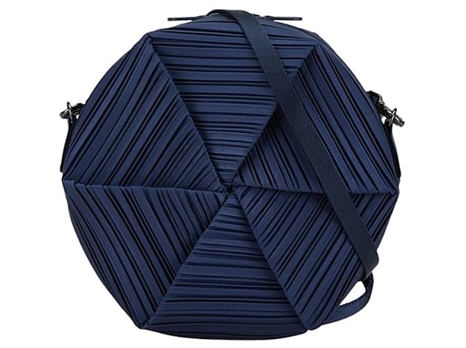 Borsa a spalla Issey Miyake Pleats Please Frozen Flower Blu navy