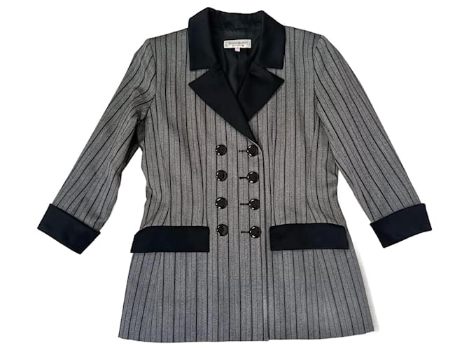 Yves Saint Laurent Saint Laurent blazer gessato doppiopetto Grigio