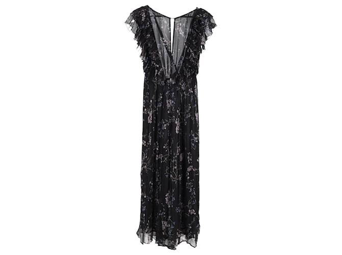 Tuta stampata floreale Zimmermann Paradiso in seta multicolore Nero