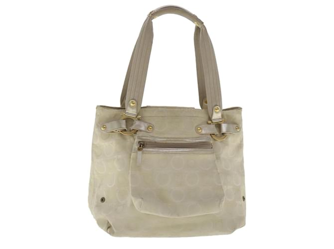 Borsa a mano Gancini in tela beige e oro Auth 95165 di Salvatore Ferragamo D'oro