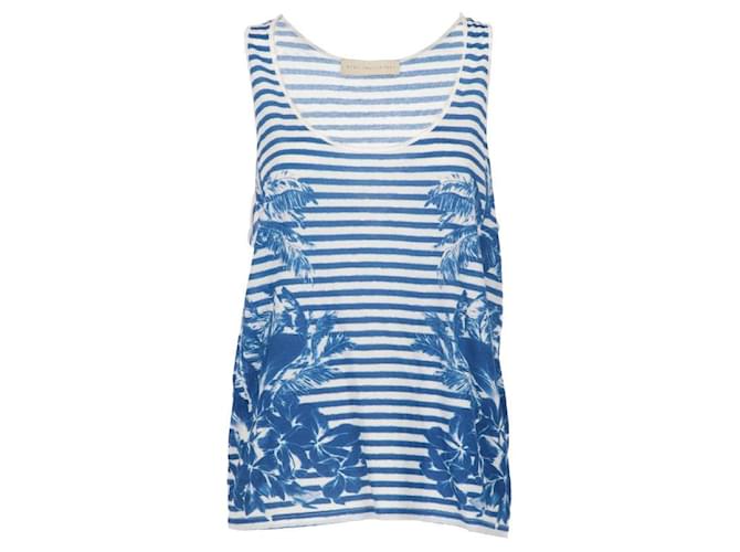 Stella Mc Cartney Canotta in cotone a righe Stella McCartney - Anni 2010 Bianco Blu Sabbia