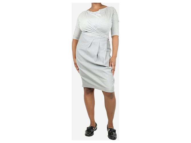 Max Mara Abito in jersey grigio con scollo a barca - taglia UK 14