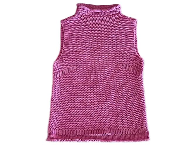 Maglione senza maniche in cotone rosa Adolfo Dominguez taglia 34-36