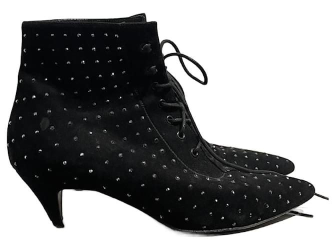 Charlotte SAINT LAURENT Stivaletti T.EU 37 Camoscio Nero
